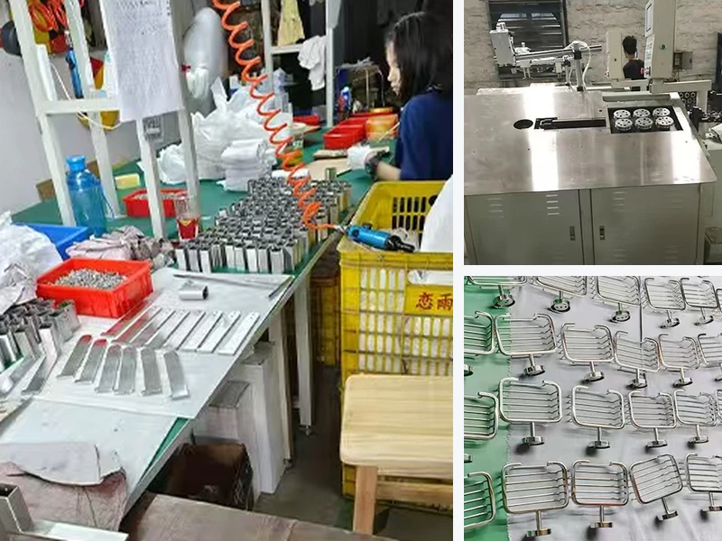 Bathroom hardware production and assembly at a manufacturing partner's facility