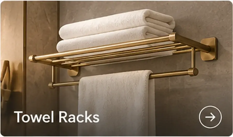 Wall-mounted towel rack for hotel bathroom and apartment projects