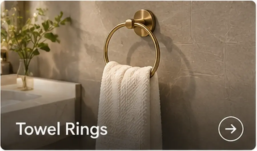 Bathroom towel ring for hotel and commercial bathroom projects