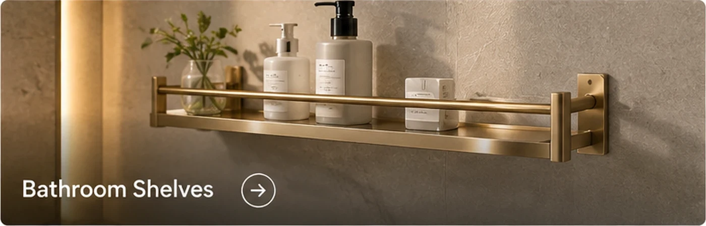 Bathroom shelf for hotel apartment and commercial bathroom projects