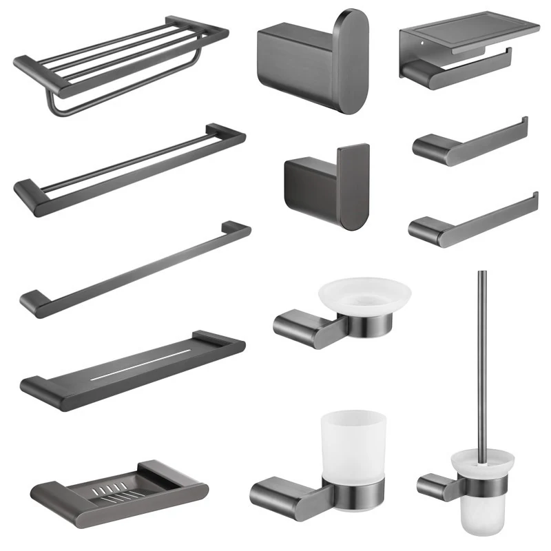Bathroom hardware accessories collection featuring towel bars, towel racks, robe hooks, toilet paper holders and bathroom shelves by SHENVO