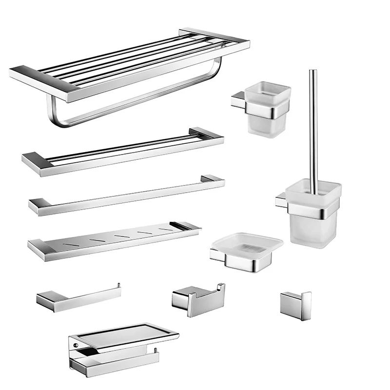 BA-007 mirror finish bathroom hardware collection with matching accessories | SHENVO